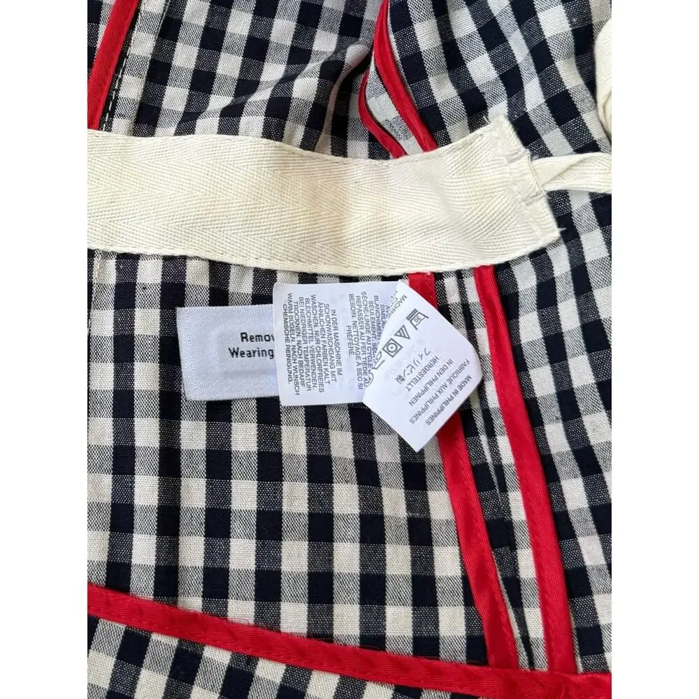 J.Crew Gingham Moto Jacket Size 6 NWT Navy White Check Biker Jacket